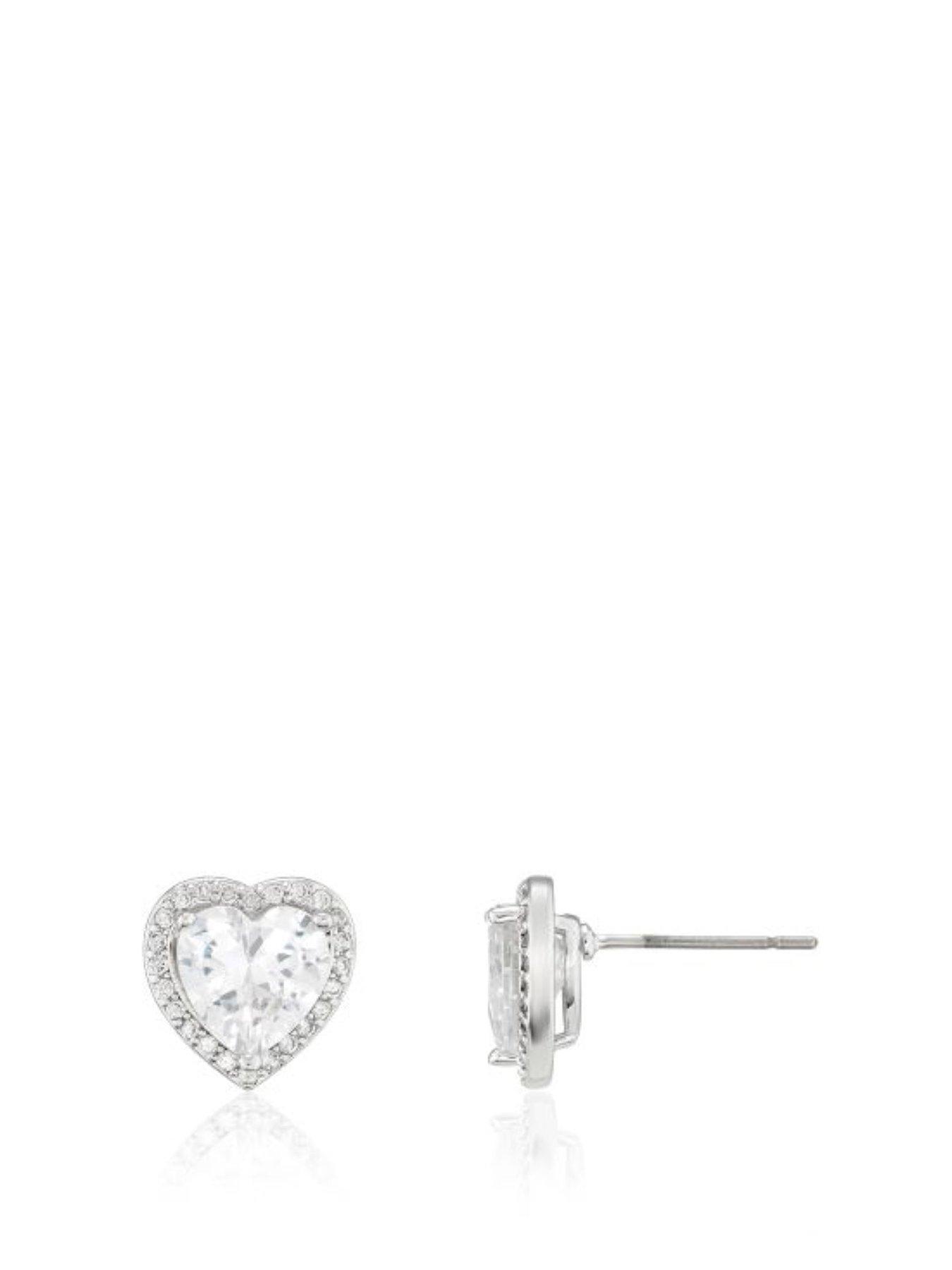 Buckley London The Carat Collection Clear Sparkle Heart Stud