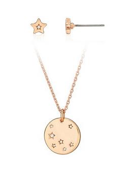 buckley london constellation earring & necklace set - rose gold