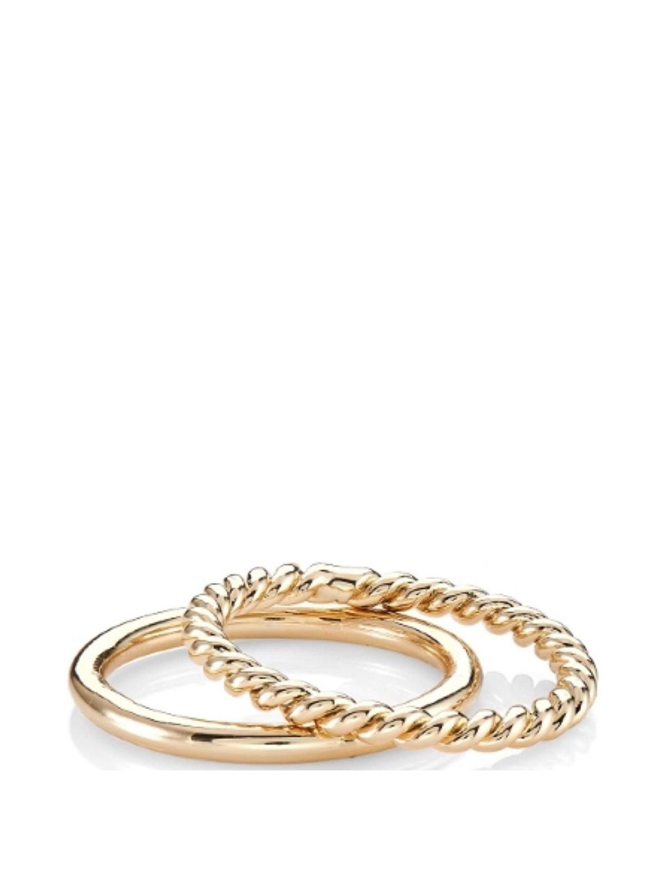Product photograph of Buckley London Lucia Braided Set Of 2 Rings from very.co.uk