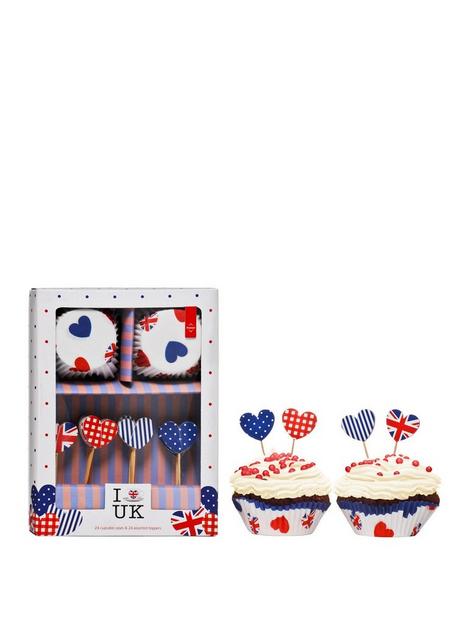 premier-housewares-i-love-uk-jubilee-cupcake-cases-and-toppers