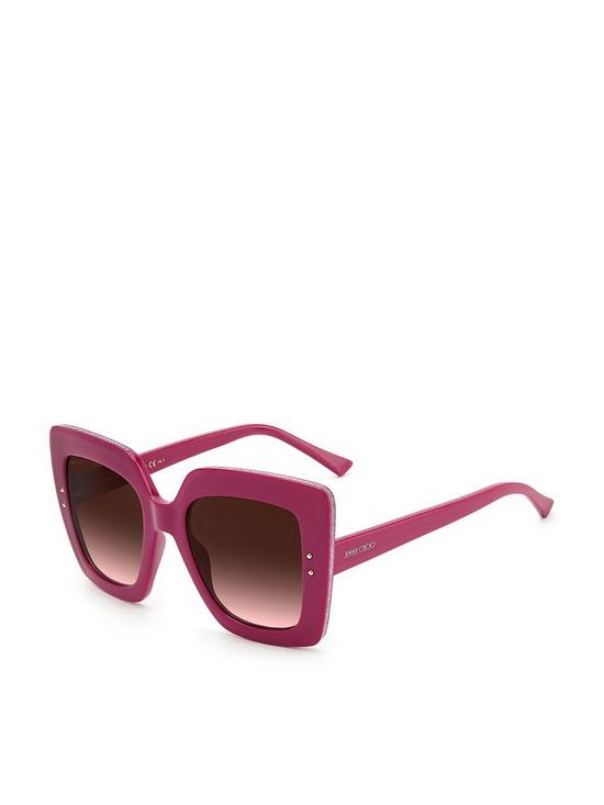 front image of jimmy-choo-oversized-sunglasses-fuchsia