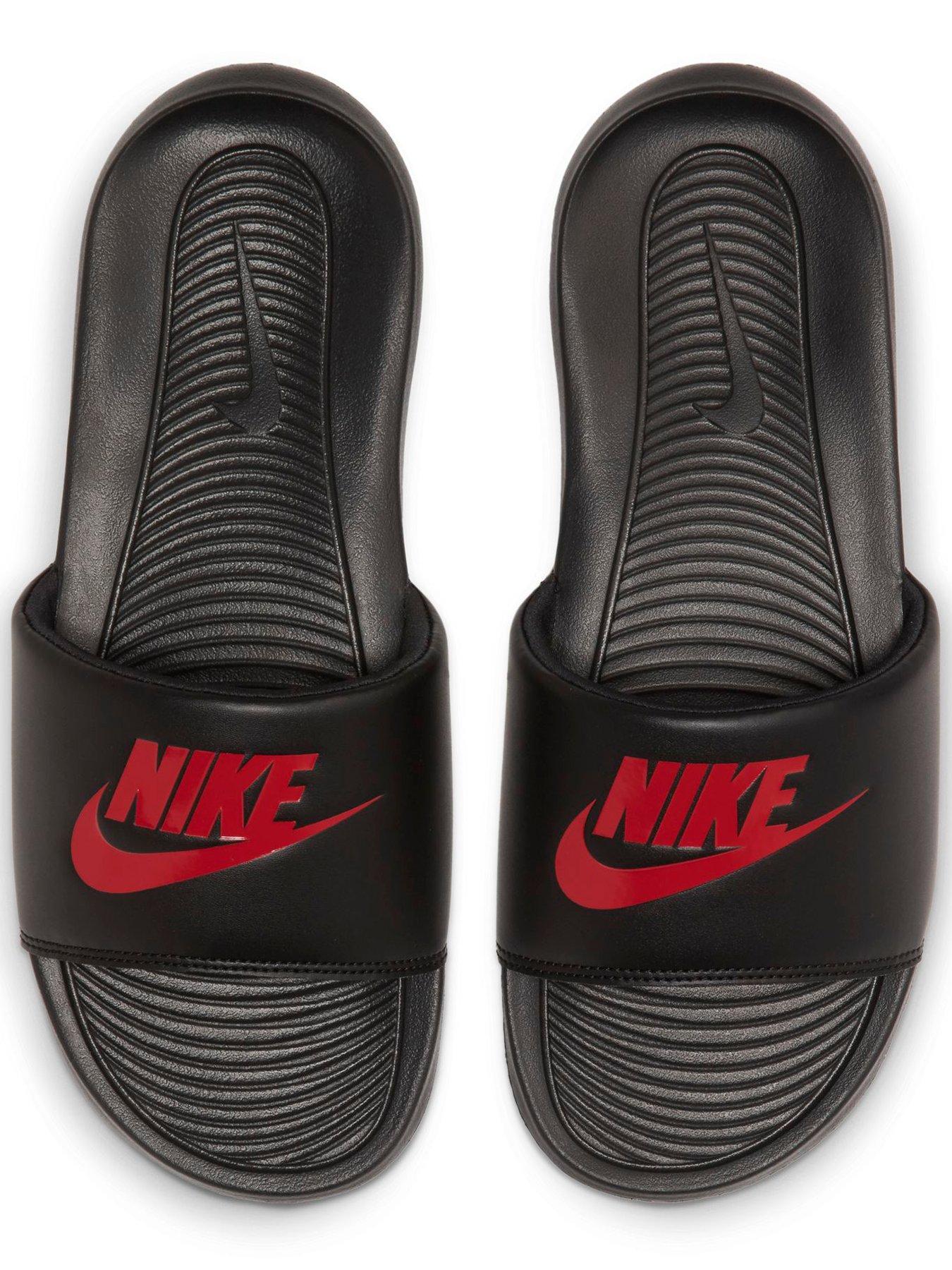 Black red shop nike slides