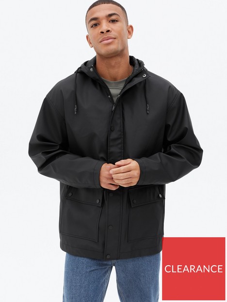 new-look-pocket-front-hooded-anorak-blacknbsp