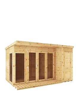 Mercia 12 X 8 Premium Garden Room Summerhouse With Side Shed