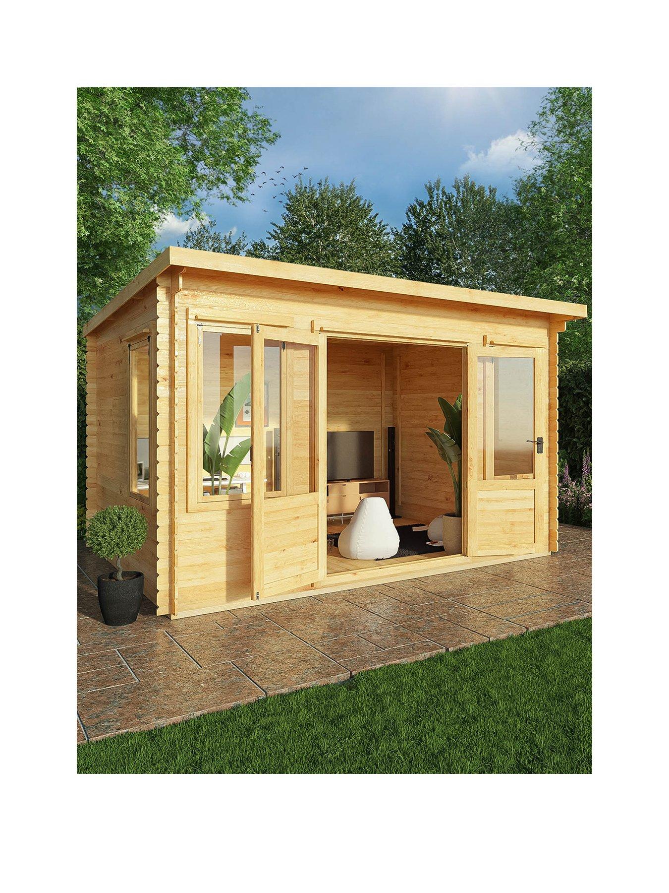 Product photograph of Mercia 4m X 3m Pent 19mm Log Cabin from very.co.uk