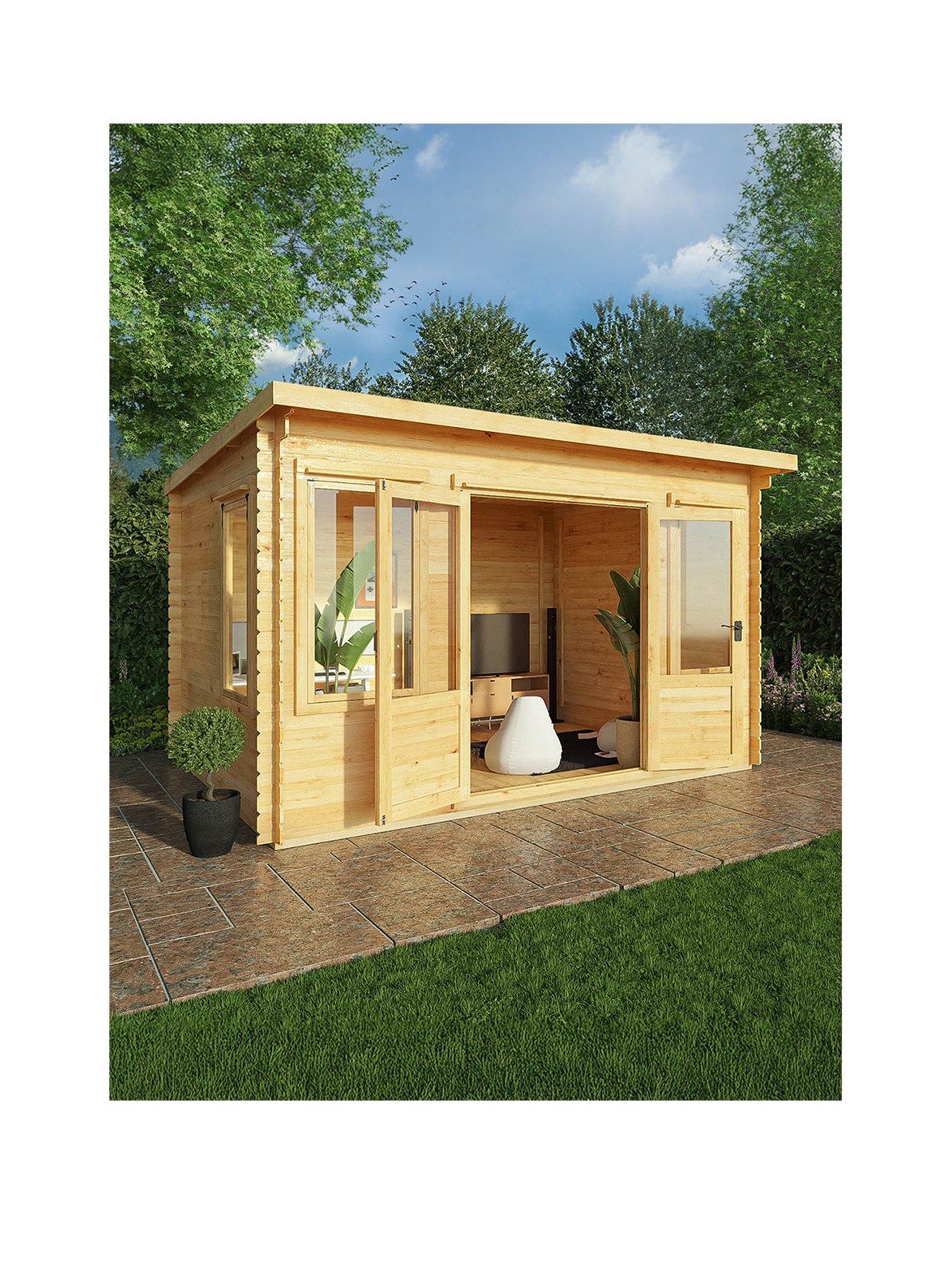 Product photograph of Mercia 4m X 3m Pent 19mm Log Cabin from very.co.uk