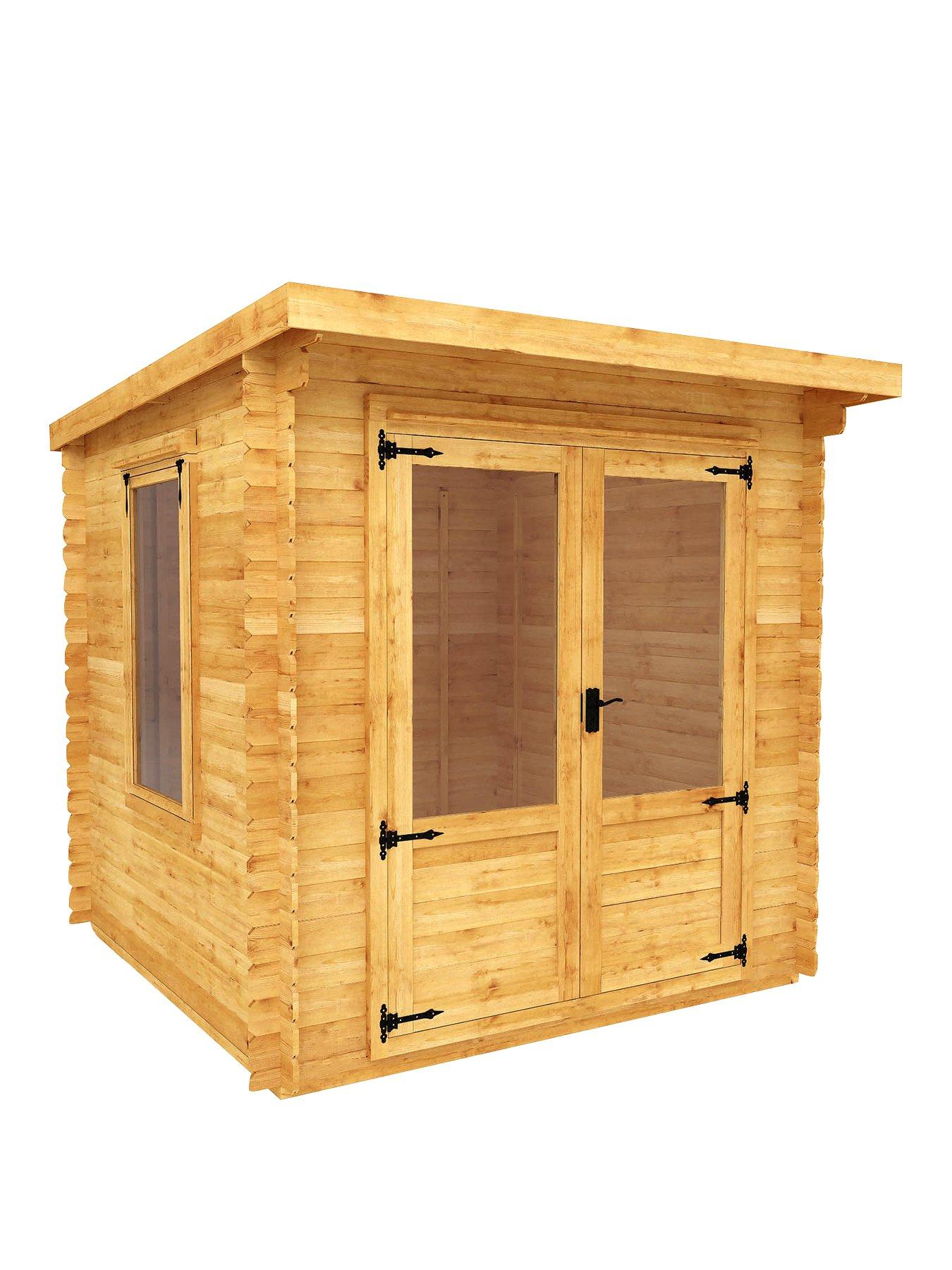 Product photograph of Mercia 2 4m X 2 4m Pent 19mm Log Cabin from very.co.uk