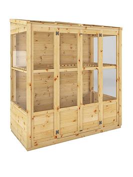 Product photograph of Mercia 6 X 3 Traditional Tall Wall Greenhouse from very.co.uk