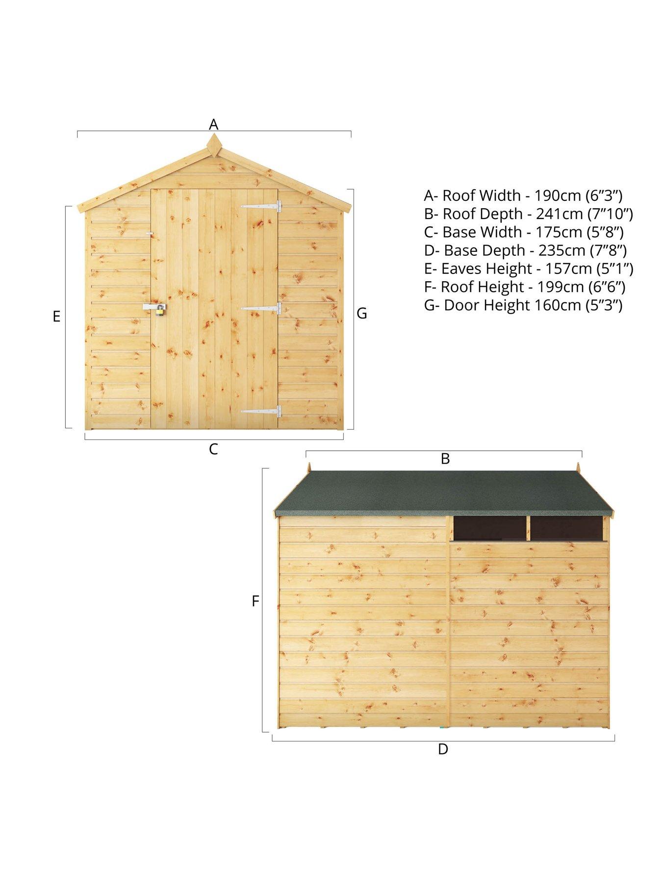 Image 5 of 6 of MERCIA 8 x 6 Shiplap Security Apex