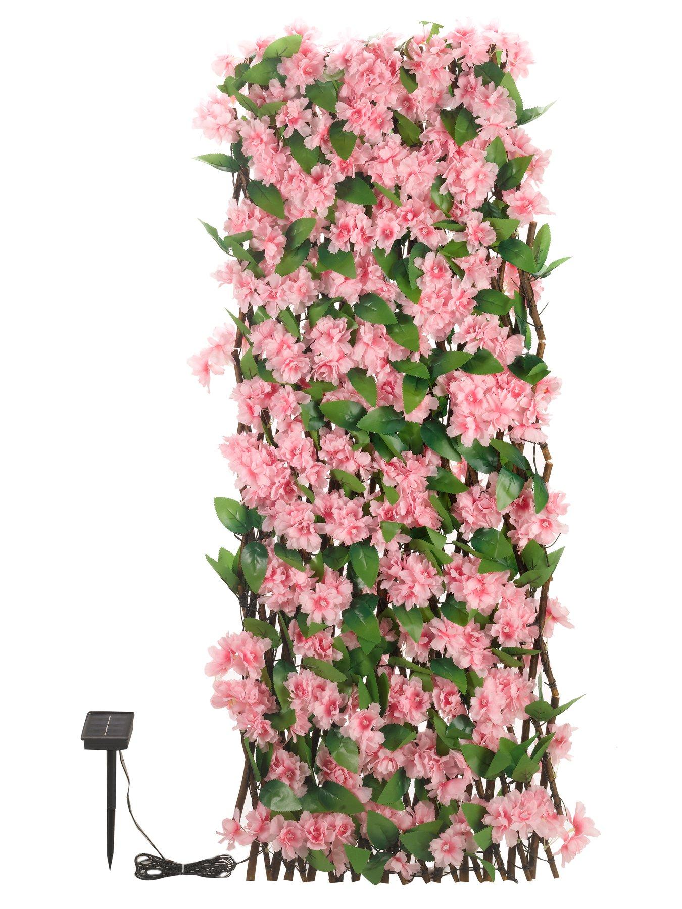 Image 2 of 2 of Smart Solar 50 LED Solar In-Lit Pink Blossom Trellis 180 x 60 cm