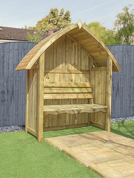 Product photograph of Mercia Arch Top Arbour Seat from very.co.uk