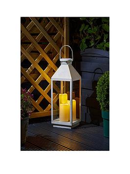 Product photograph of Smart Solar Riga Lantern Ivory from very.co.uk