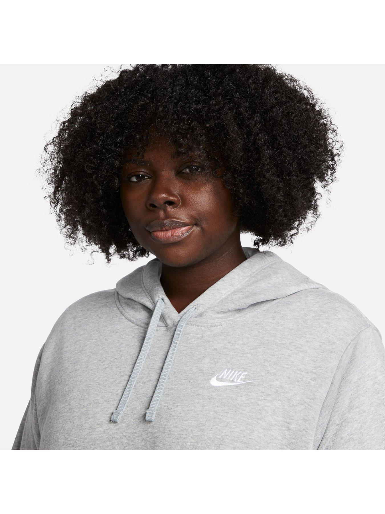 Nike NSW Club Fleece Pullover Hoodie (Curve) - Dark Grey Heather