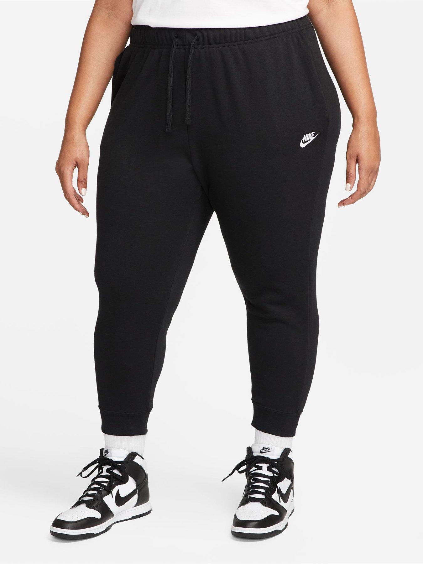 groentje Gouverneur Gevoel van schuld Nike Women's Nsw Curve Club Fleece Mid Rise Standard Joggers - BLACK/WHITE  | very.co.uk
