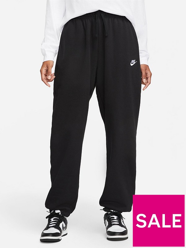 Nike NSW Club Fleece Mid Rise Oversized Joggers - Black/White