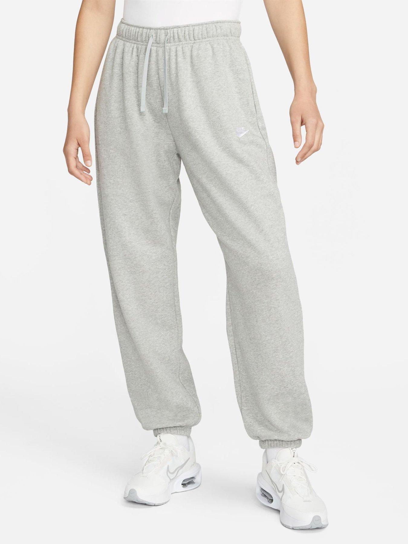 Nike W NSW Club Fleece Mid-Rise Joggers 'Dark Grey Heather/White