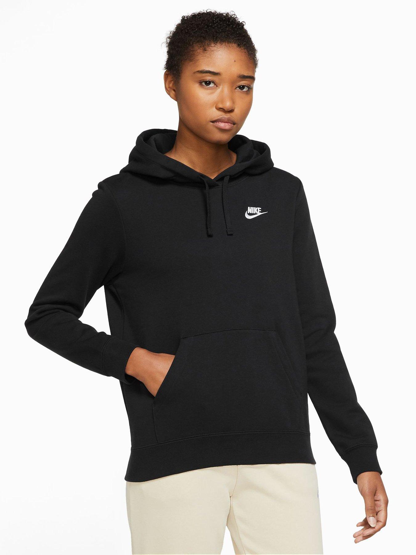 Nike Women's Sportswear Tech Fleece Over-Oversized Cropped Pullover Hoodie  Dark Grey Heather / Black