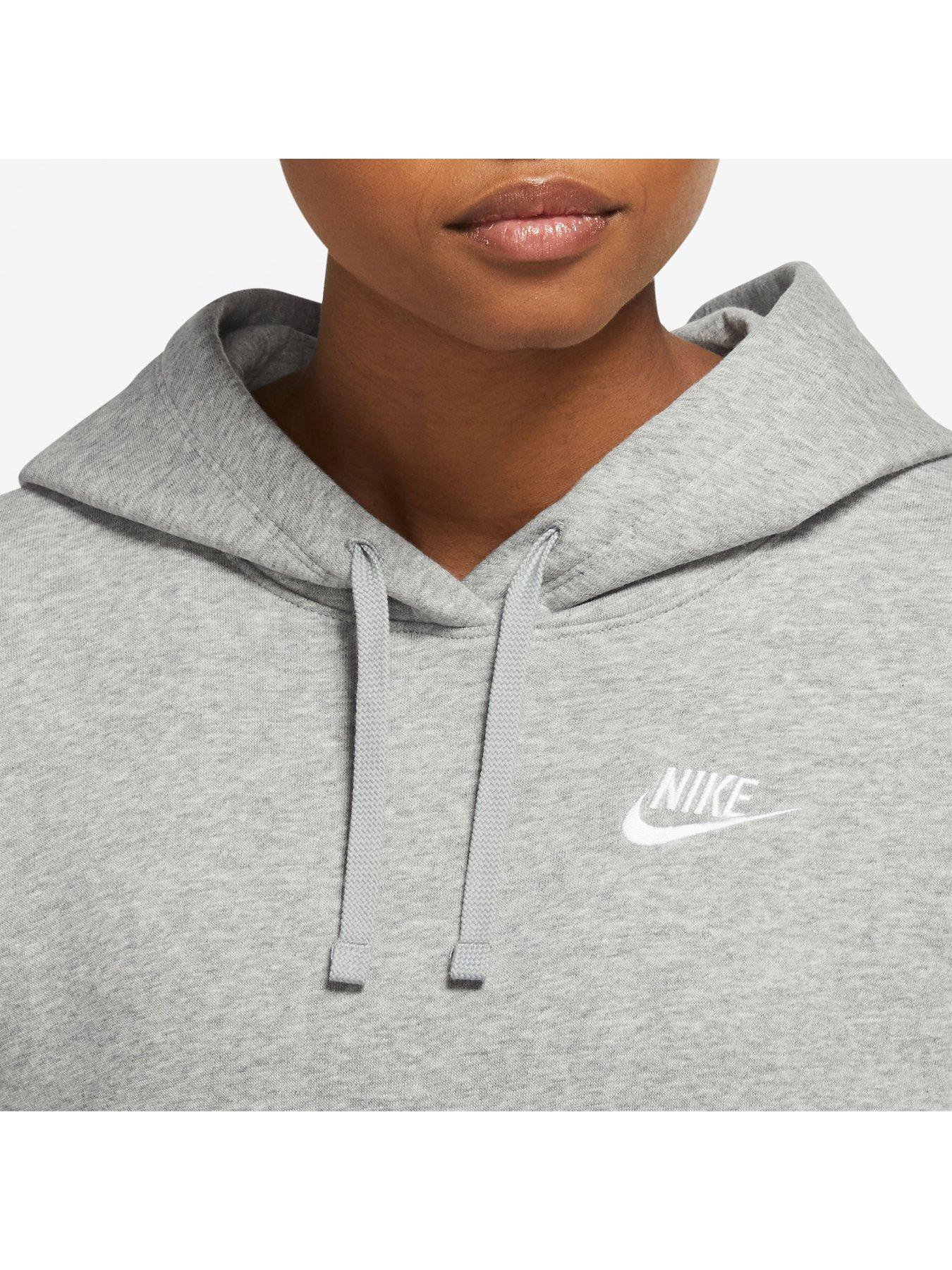 Nike NSW Club Fleece Overhead Hoodie - Dark Grey Heather | Very.co.uk
