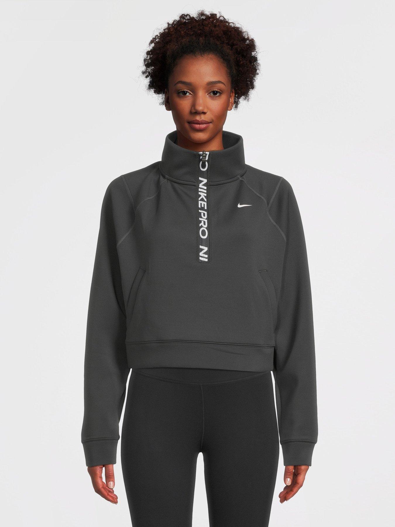 Nike Training Dri FIT Femme 1 4 Zip Grey very