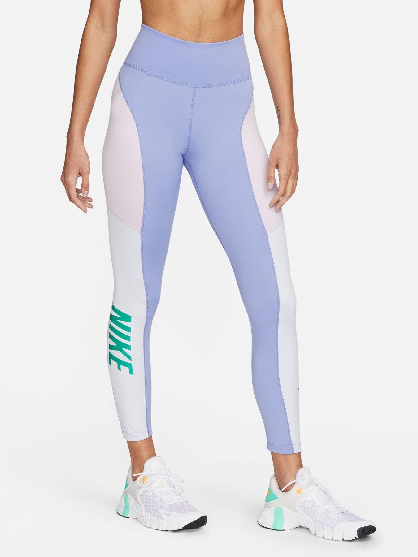 Nike Womens One Colourblock Leggings - Navy