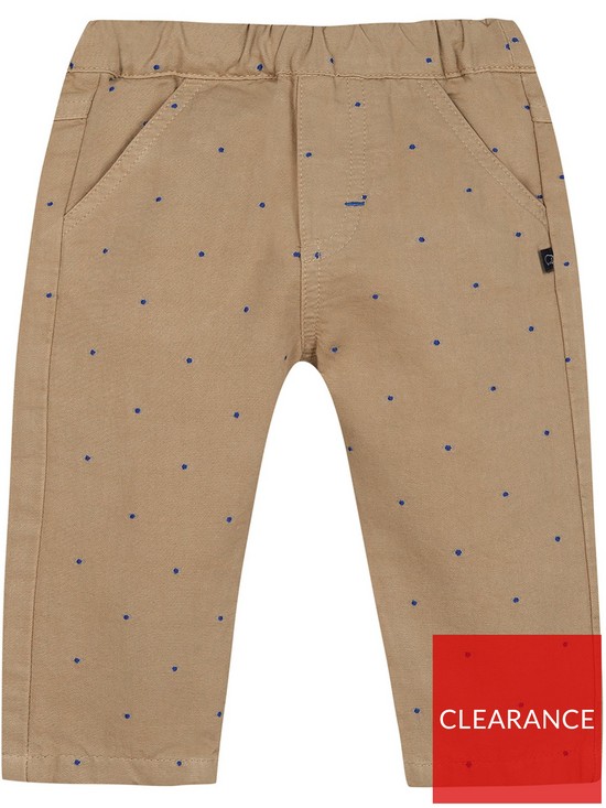 front image of tartine-et-chocolat-baby-printed-trousers-tan