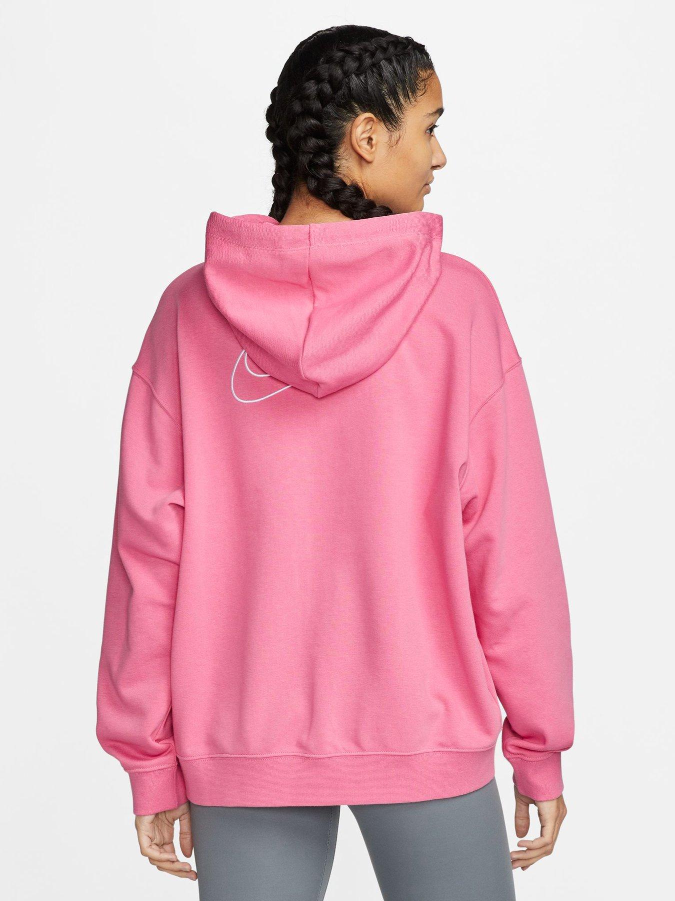 Nike Little Just Do It Fleece Girls Active Hoodies Size Xs, Color:  Black/Pink/Orange 