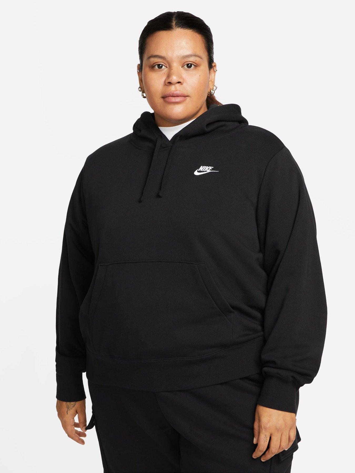 Nsw Curve Club Fleece Overhead Hoody Black White