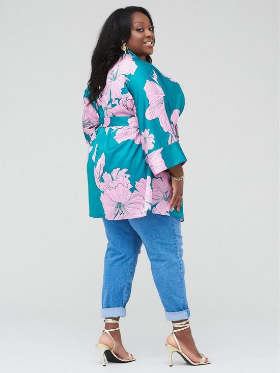 stillFront image of judi-love-pprinted-kimono-jacketnbspndash-greenpinknbspp