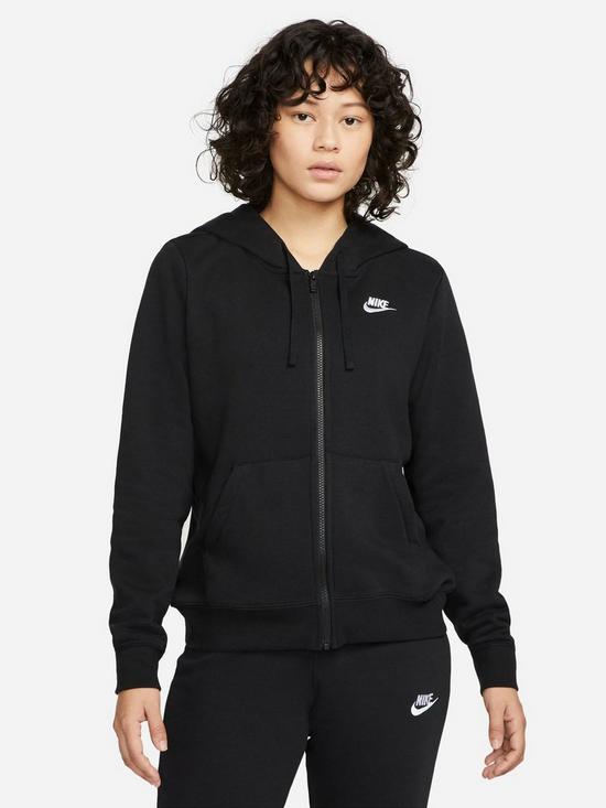 Nike NSW Club Fleece Zip Through Hoodie - Black | very.co.uk