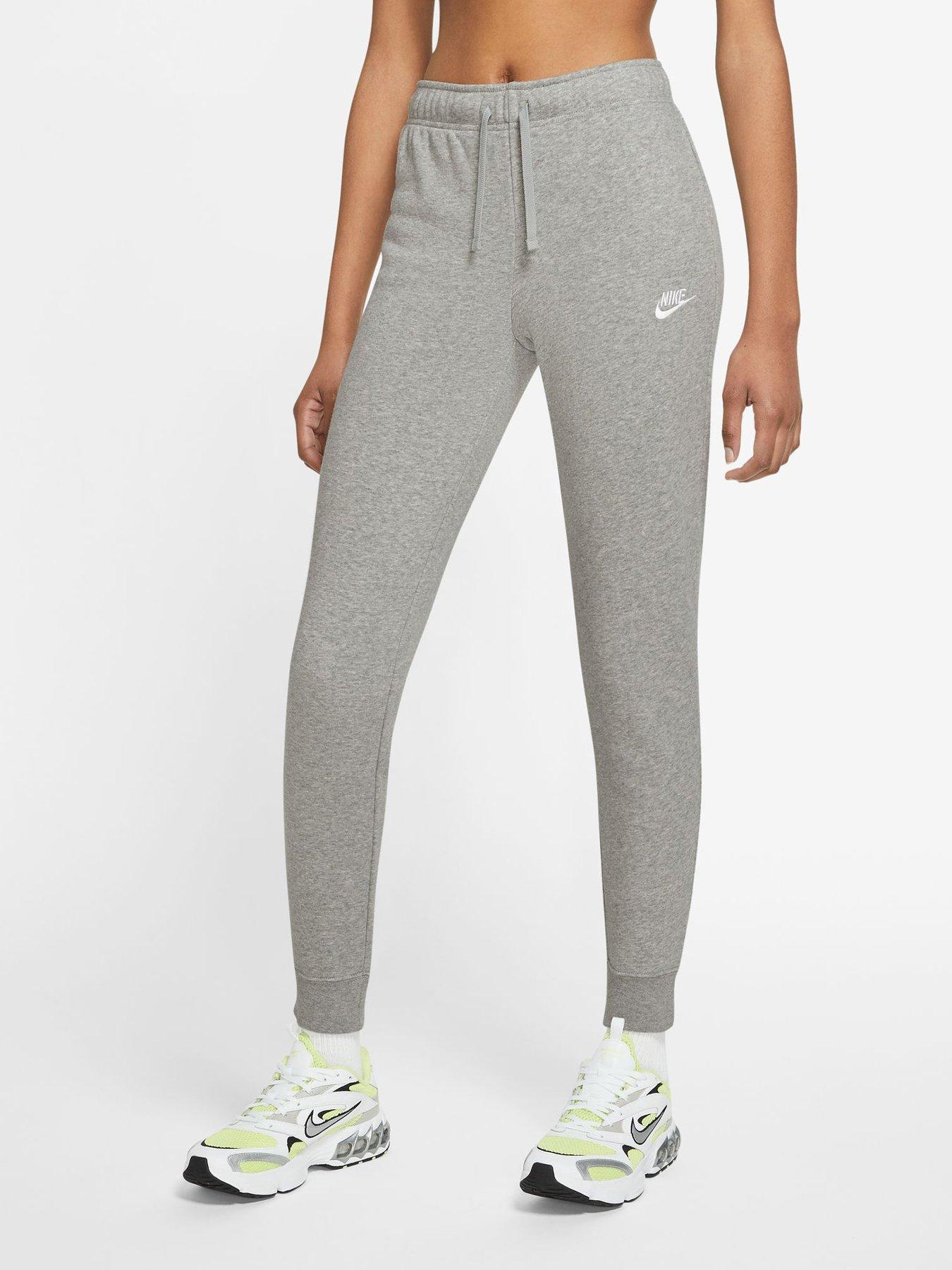 Nike Sportswear Women's Club Fleece Mid-Rise Oversized Sweatpants Dark Grey  Heather / White