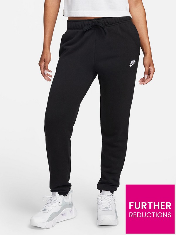 Nike Women's Nsw Club Fleece Mid Rise Standard Joggers - BLACK