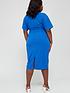  image of v-by-very-curve-short-sleeve-scuba-crepe-fitted-dress-blue