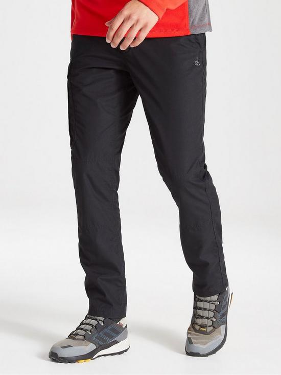 front image of craghoppers-kiwi-slim-trousers-black
