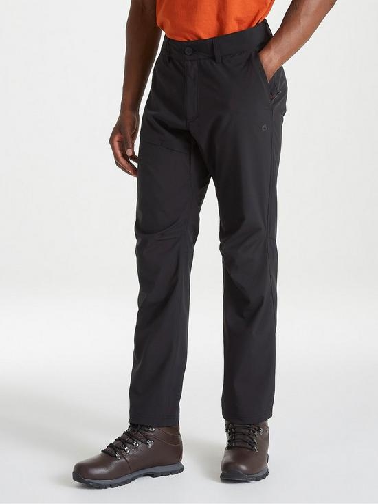 front image of craghoppers-kiwi-pro-softshell-trousers-black
