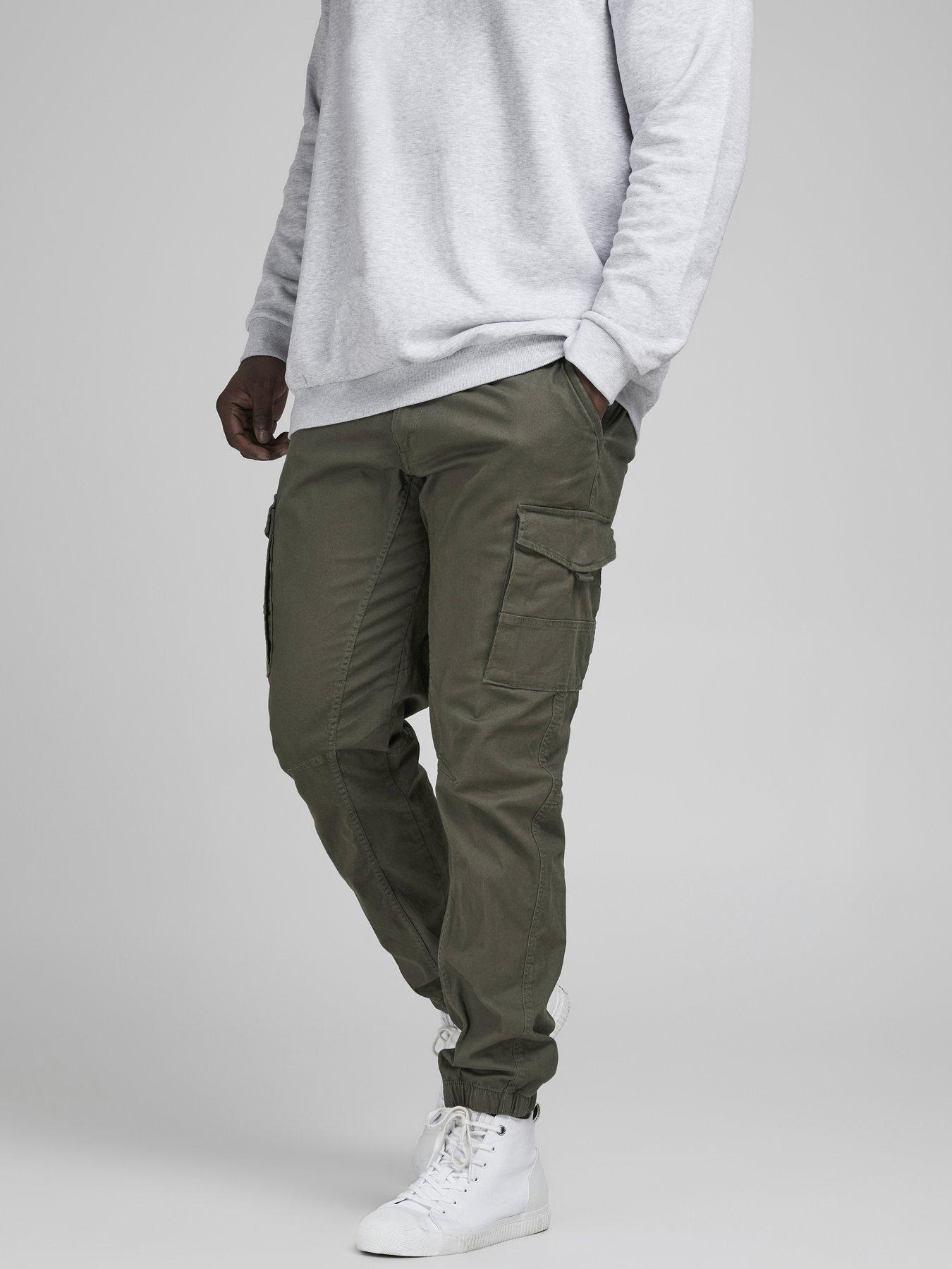 Image 1 of 4 of Jack & Jones Plus Paul Tapered Fit Cuffed Cargo Pants - Dark Green
