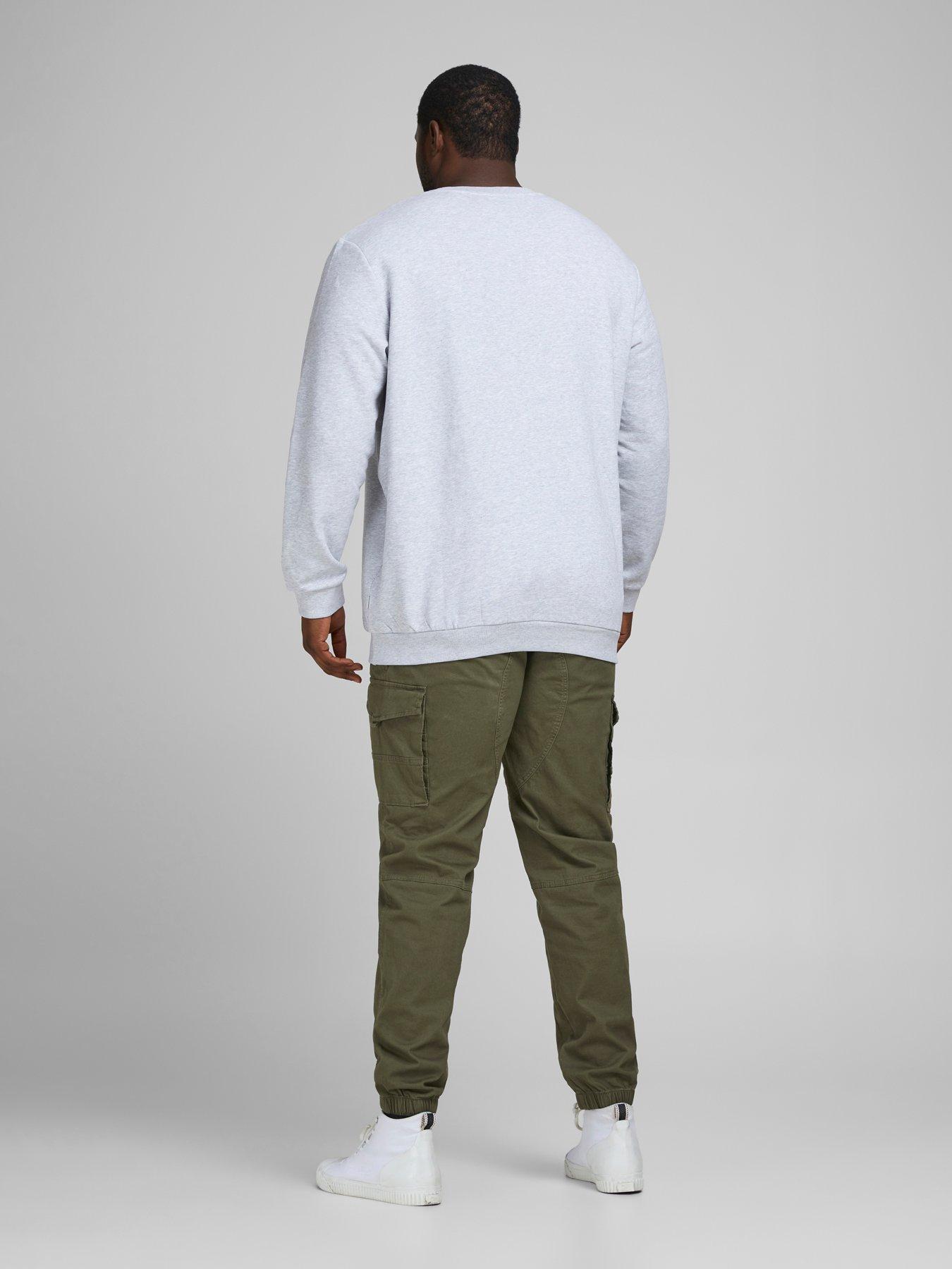 Image 2 of 4 of Jack & Jones Plus Paul Tapered Fit Cuffed Cargo Pants - Dark Green