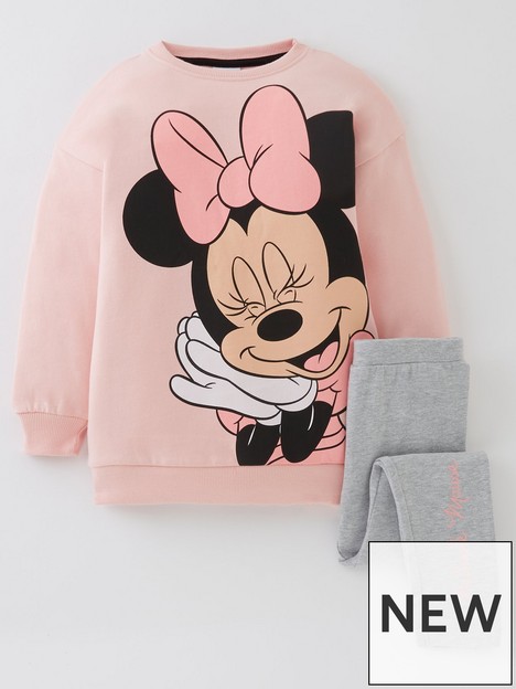 minnie-mouse-girls-disney-minnie-mouse-twonbsppiece-sweat-dress-and-legging-set-pink