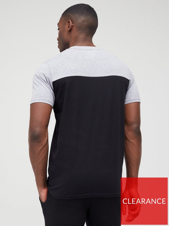 stillFront image of jack-jones-colour-block-logo-t-shirt-black