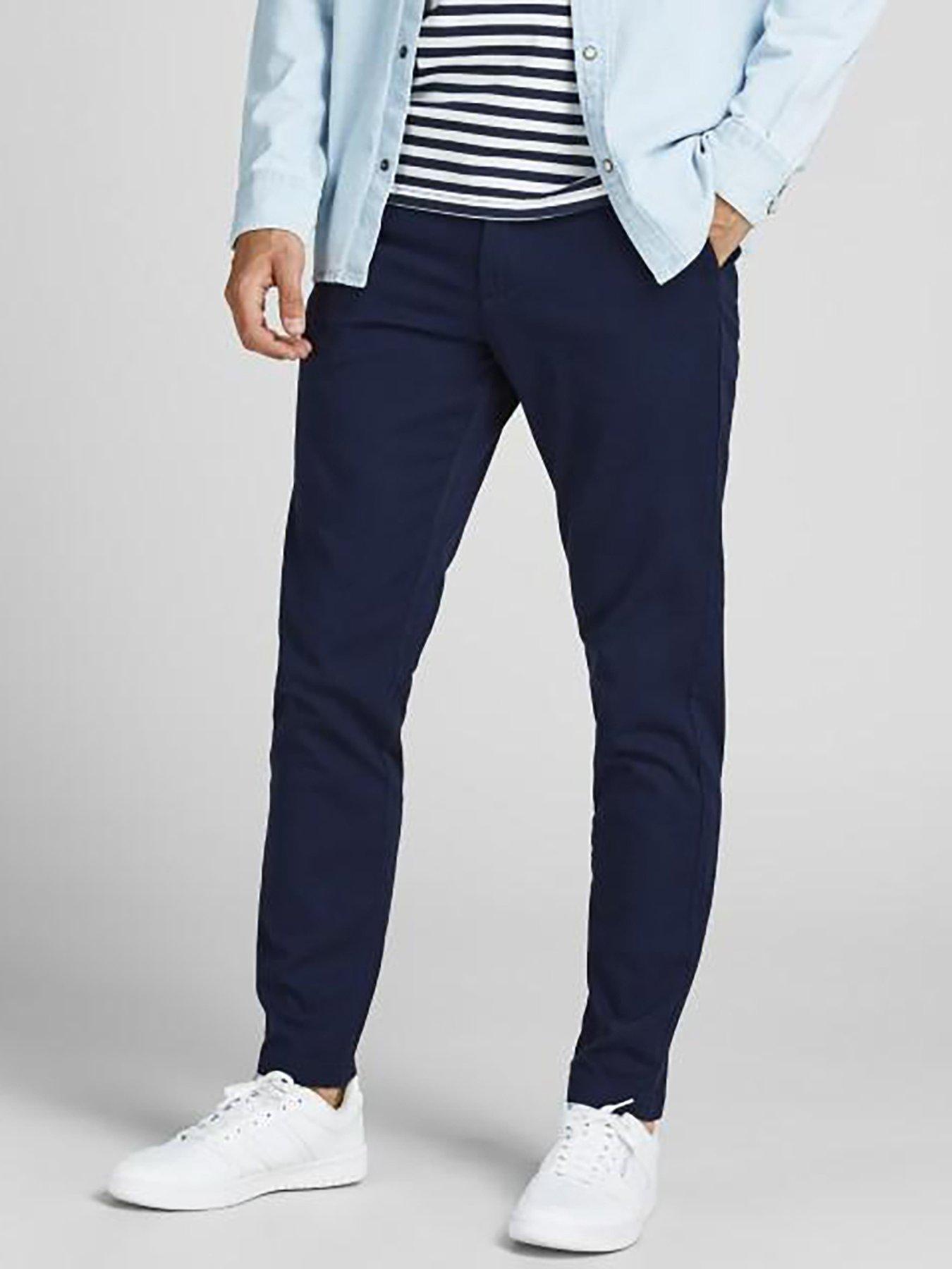 undefined Marco Slim Fit Chino Trousers - Navy