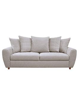 Product photograph of Very Home Odeon Scatterback Sofa - Grey Check - 3 Seater Sofa from very.co.uk