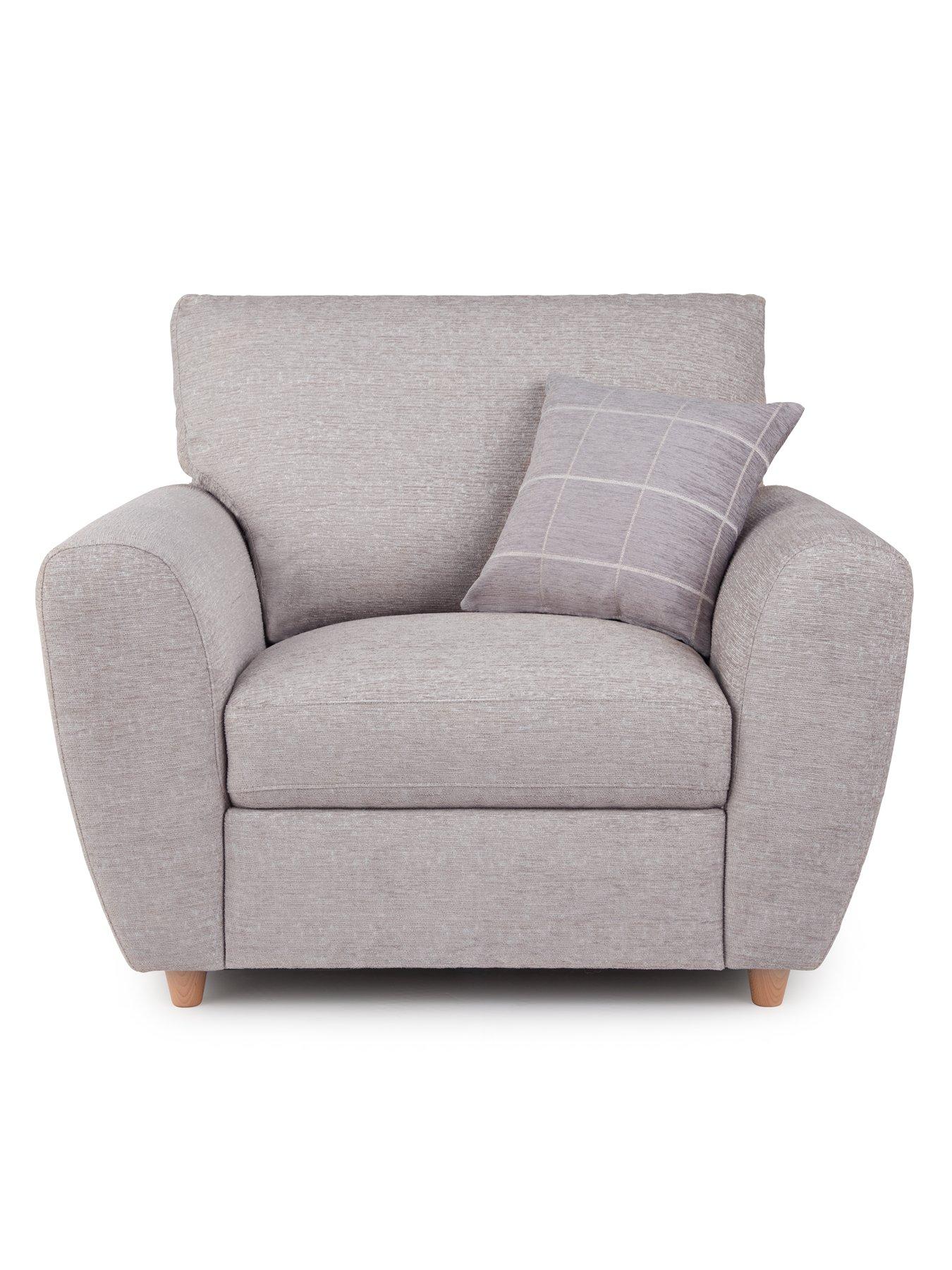 Product photograph of Very Home Odeon Armchair - Grey Check from very.co.uk