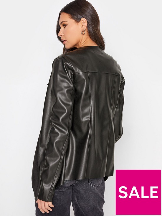 stillFront image of long-tall-sally-faux-leather-waterfall-jacket-blacknbsp