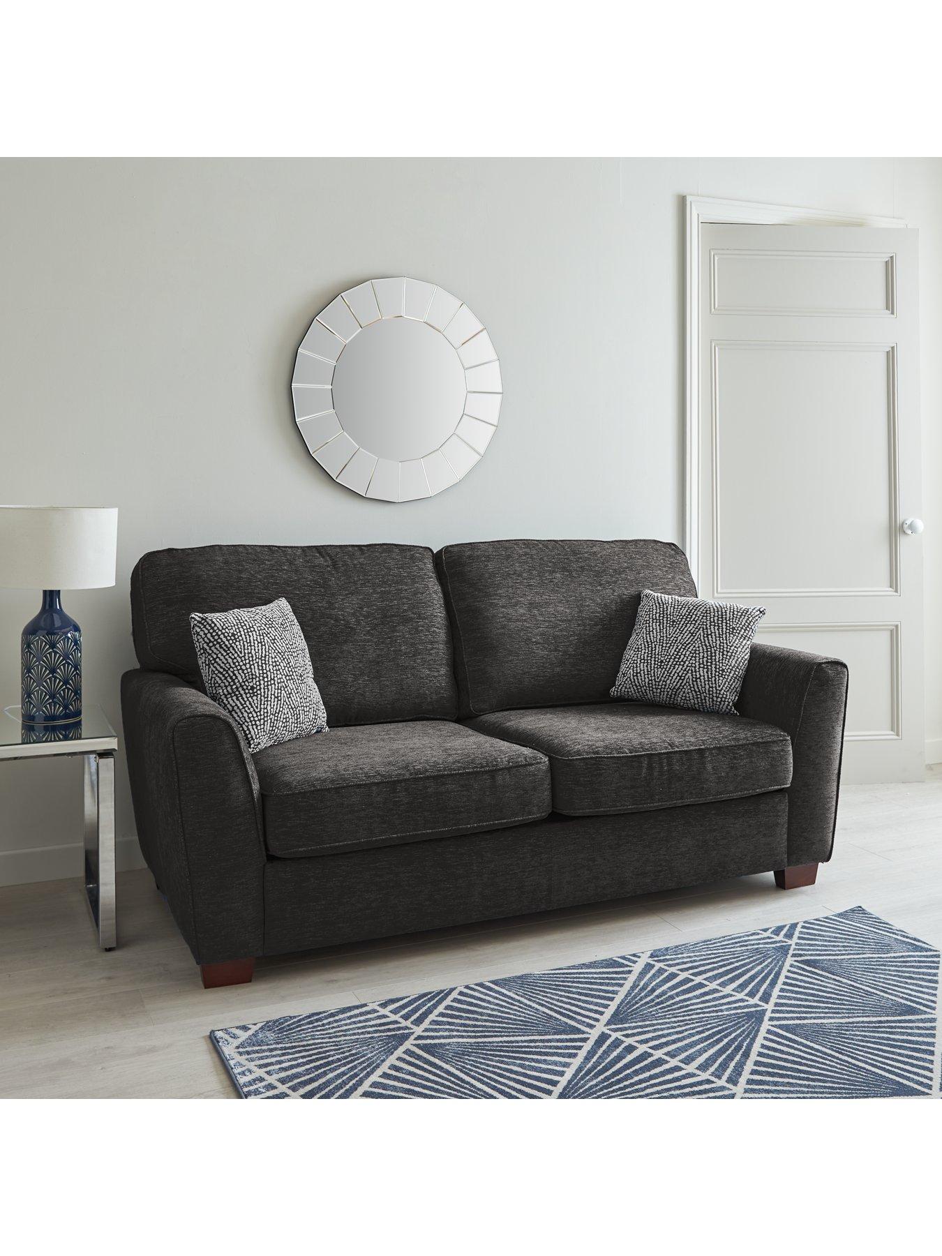 Product photograph of Very Home Hopton Fabric 3 Seater Sofa - Charcoal from very.co.uk