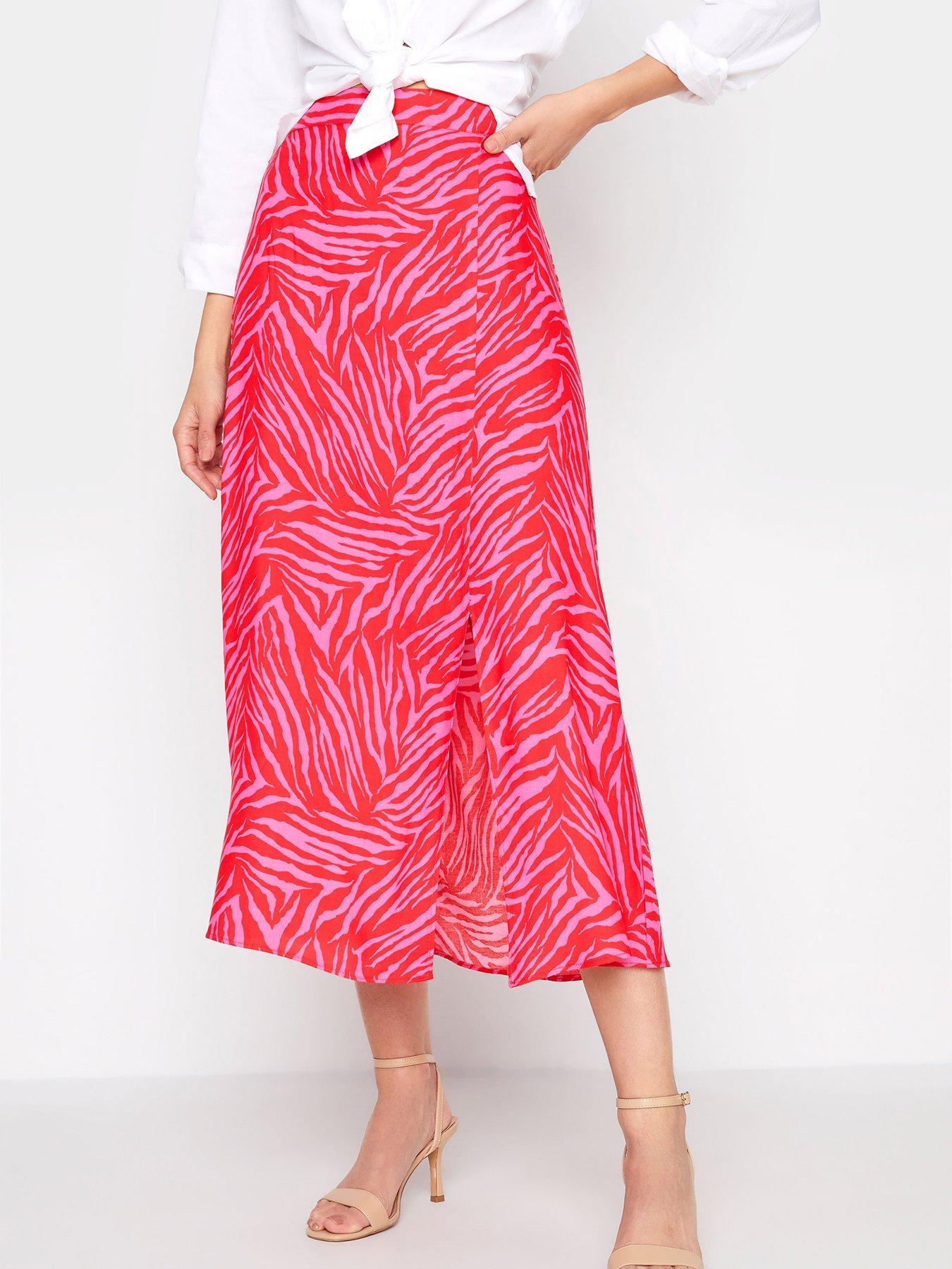 Women Zebra Print Skirt - Pink