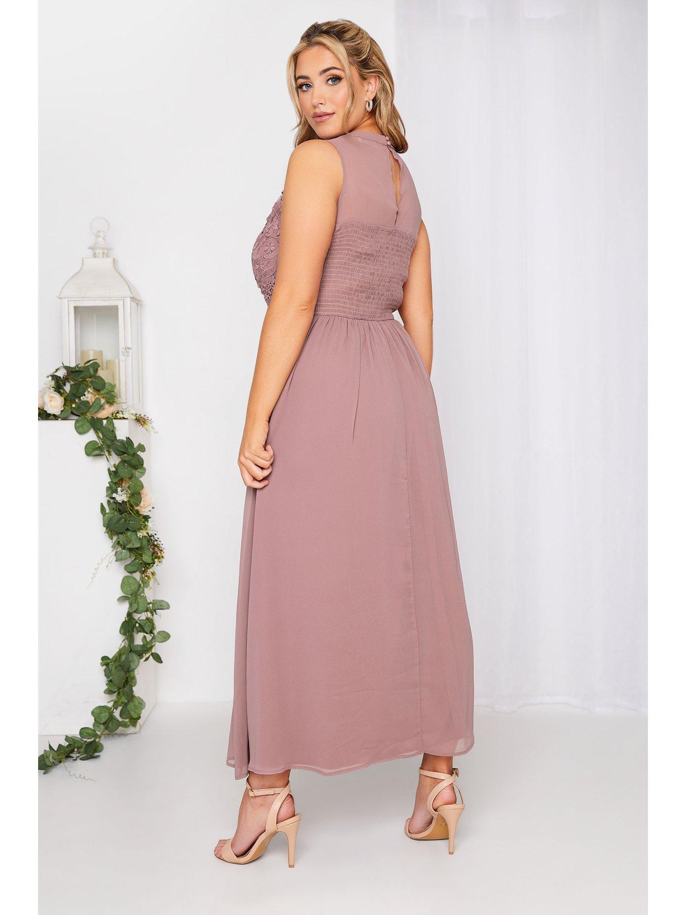 Image 2 of 4 of Yours London Lace Sweetheart Bridesmaid&nbsp;Dress - Pink