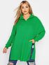  image of yours-clothing-zip-neck-side-split-jumper-apple-green