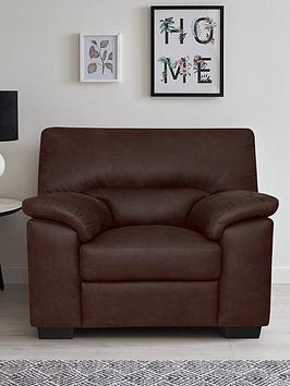 Product photograph of Very Home Danielle Faux Leather Armchair - Chocolate from very.co.uk