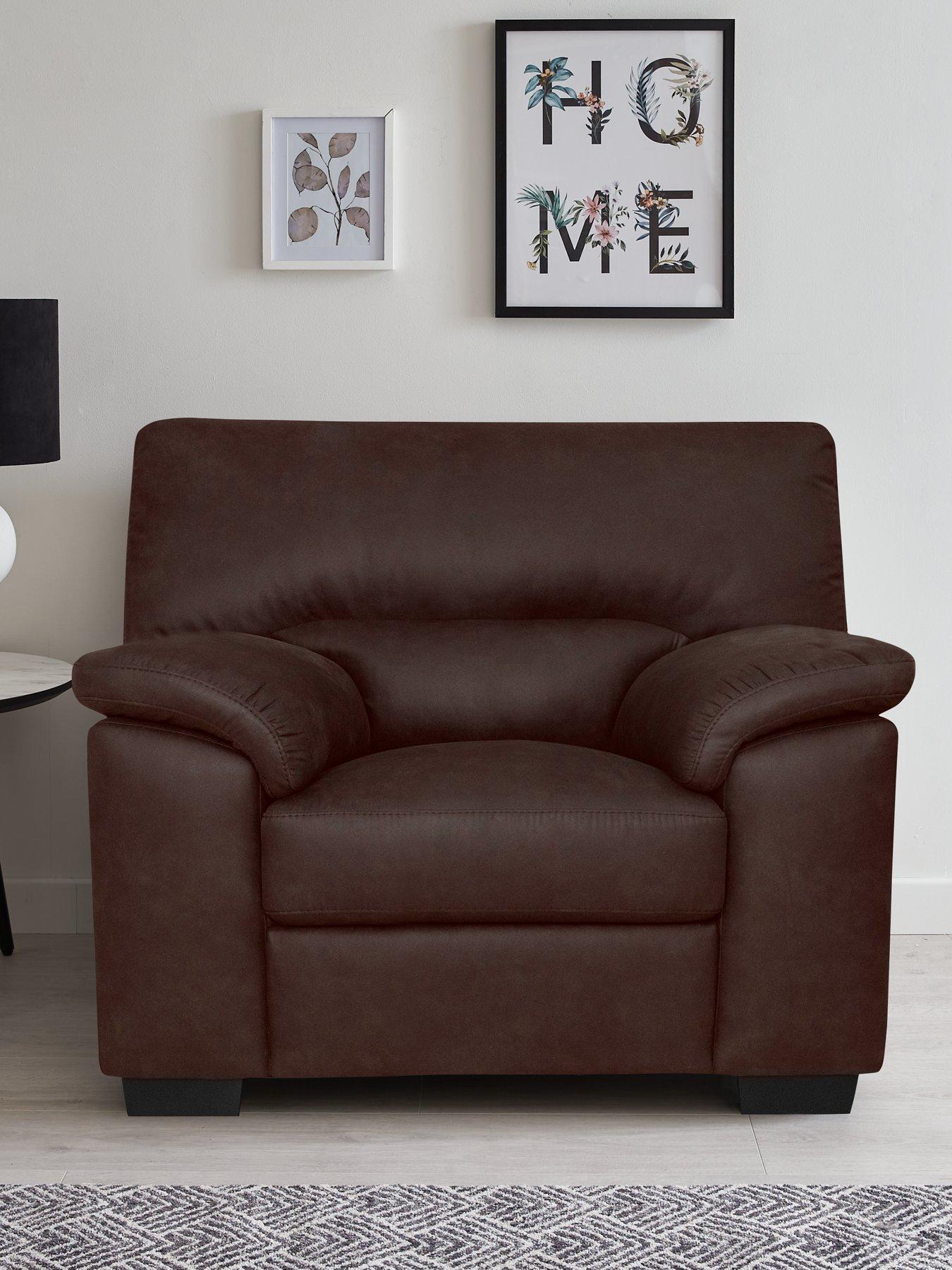 Very Home Danielle Faux Leather Armchair Chocolate FSC