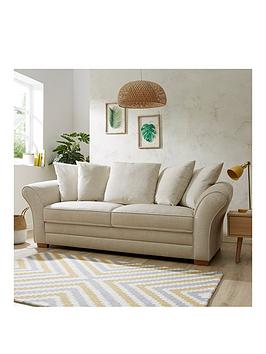 Product photograph of York Fabric Sofa Range - Cream - 2 Seater Sofa from very.co.uk