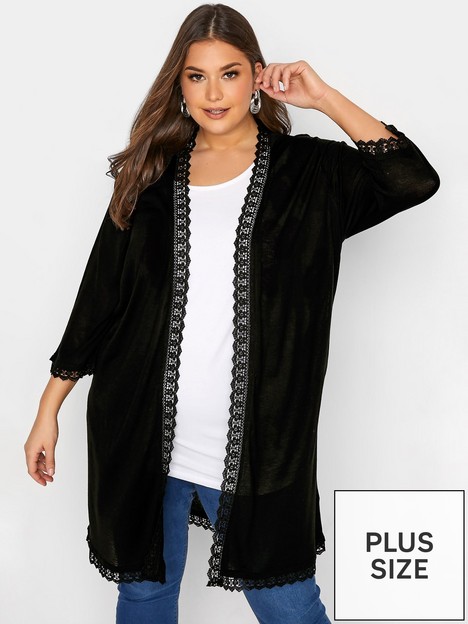 yours-clothing-lace-trim-cardigan-black
